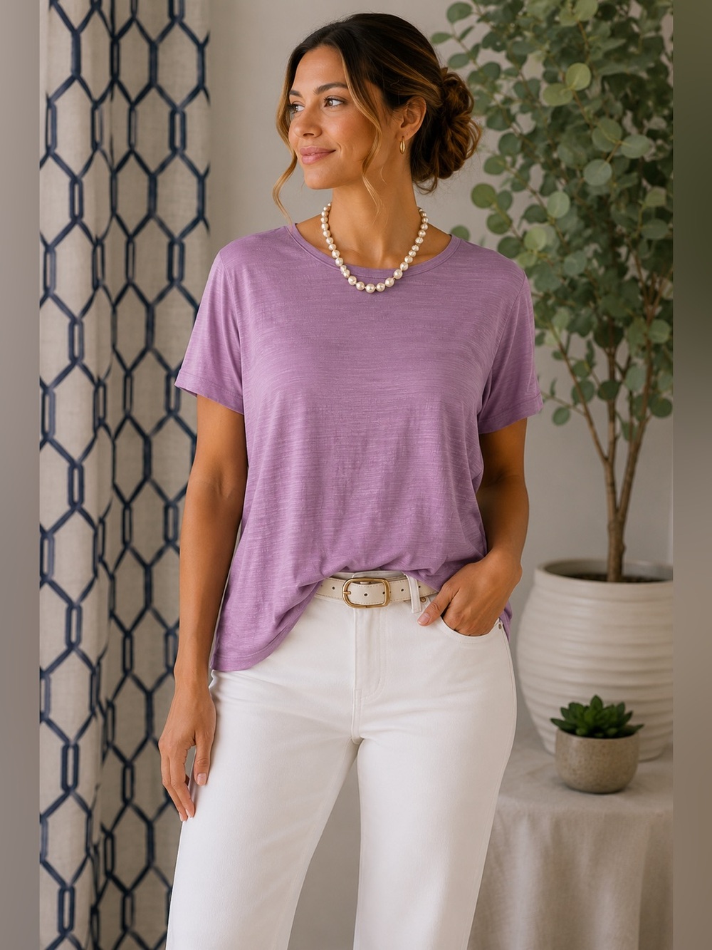 Simply Vera Vera Wang Mauve Short Sleeve Tee